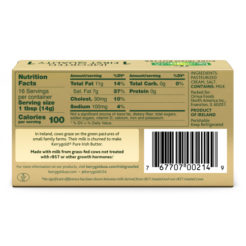 stick of butter nutrition label